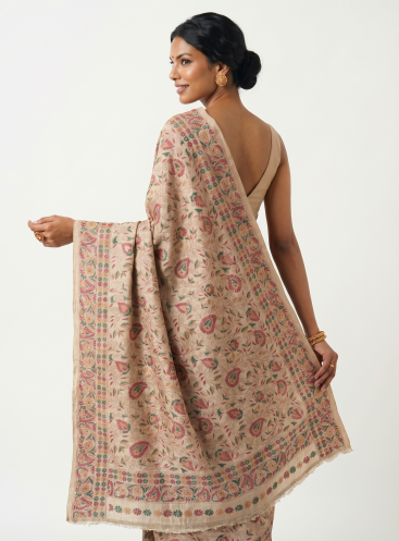 Ananta- Kantha embroidered on pure Tussar Silk Saree