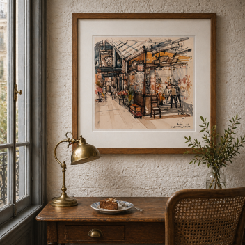 New Market III Kolkata-Urban Sketch