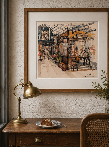 New Market III Kolkata-Urban Sketch