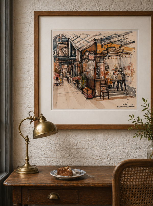 New Market III Kolkata-Urban Sketch