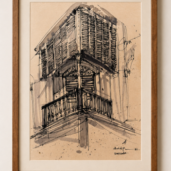 SS Hogg Market & Kolkata -Urban Sketch