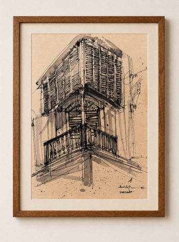 SS Hogg Market & Kolkata -Urban Sketch