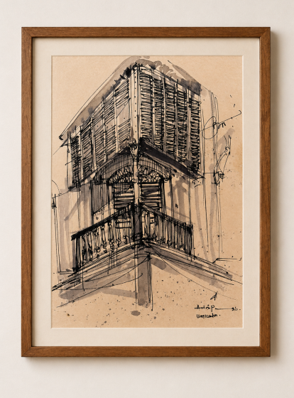 SS Hogg Market & Kolkata -Urban Sketch