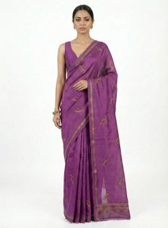 Ananya- Kantha embroidered on pure Tussar Silk Saree