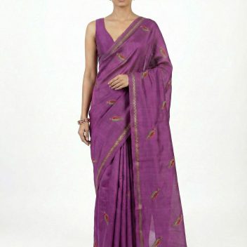 Ananya- Kantha embroidered on pure Tussar Silk Saree