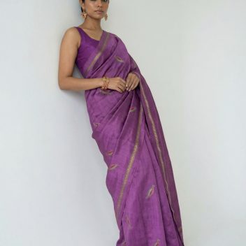 Ananya- Kantha embroidered on pure Tussar Silk Saree
