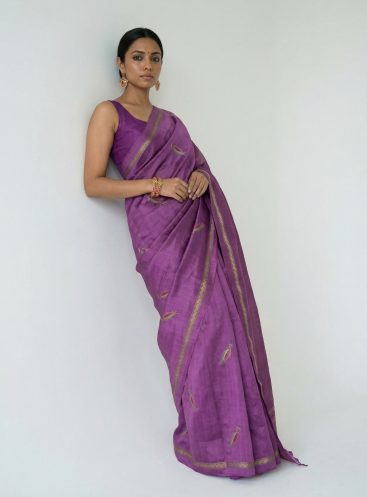 Ananya- Kantha embroidered on pure Tussar Silk Saree