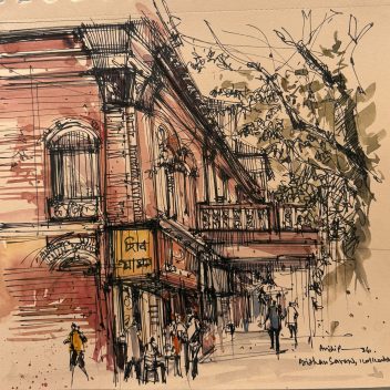 Laha Baari, Bidhan Sarani, Kolkata-Urban Sketch