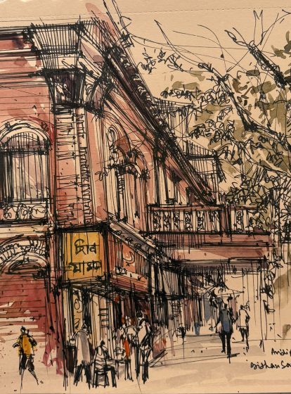 Laha Baari, Bidhan Sarani, Kolkata-Urban Sketch