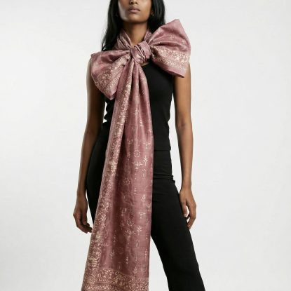 Maya- Kantha embroidered on pure Tussar Silk Dupatta/Shawl