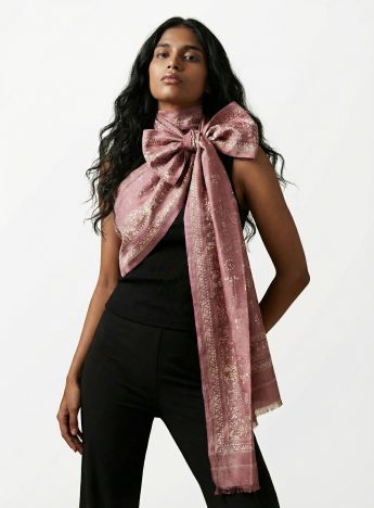 Maya- Kantha embroidered on pure Tussar Silk Dupatta/Shawl