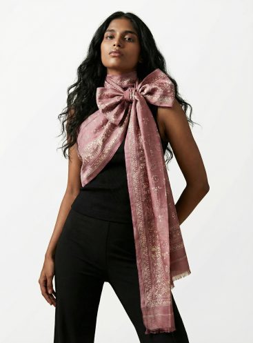 Maya- Kantha embroidered on pure Tussar Silk Dupatta/Shawl