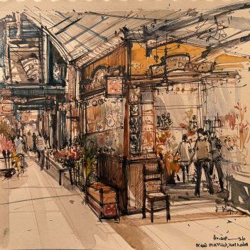 New Market III Kolkata-Urban Sketch