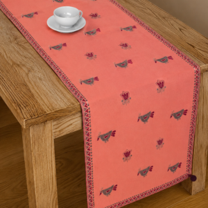 Golap Pakhi - Kantha embroidered Cotton table runner