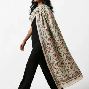 Karabi Kantha Embroidered Dupatta | Handcrafted Tussar Silk Floral Dupatta